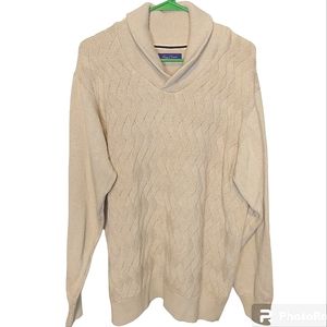 Alan Flusser Size XL Off White Sweater Cotton